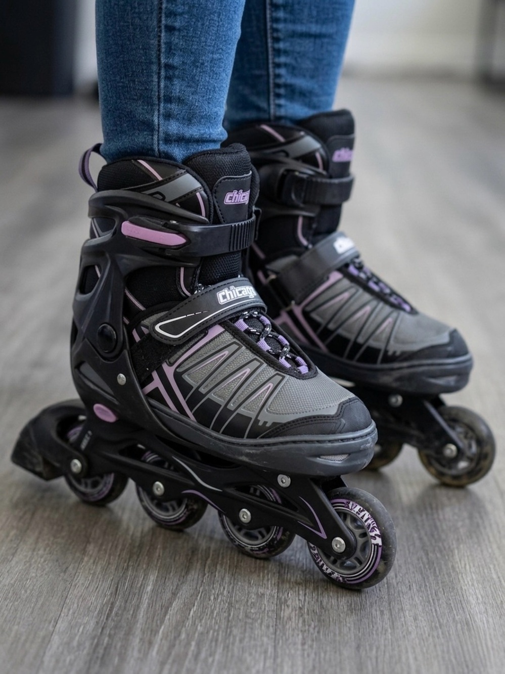 Women’s Fitness Inline Skates - Black with Purple Accents